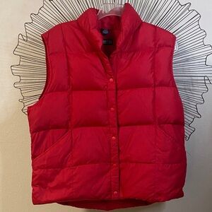 Lands' End Women's Bright Red Goosedown Filled Vest Size  XL